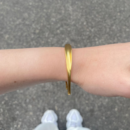 Sterling Silver Gold Plated Round Cuff Bracelet