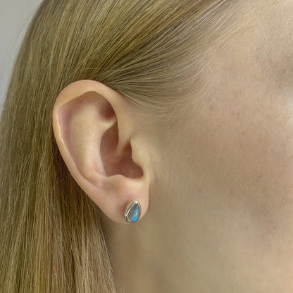 Sterling Silver Teardrop Labradorite Studs