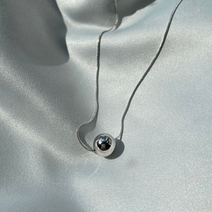 Sterling Silver Rhodium Plated Bead Necklace