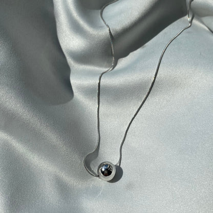 Sterling Silver Rhodium Plated Bead Necklace