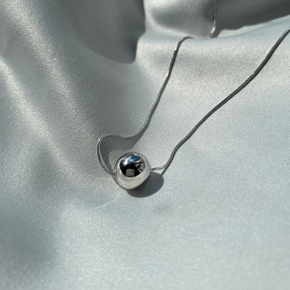 Sterling Silver Rhodium Plated Bead Necklace