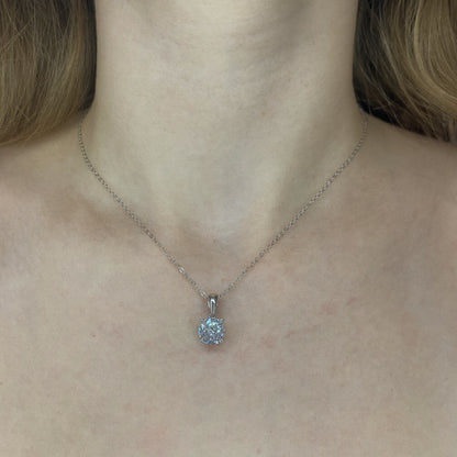 Sterling Silver Rhodium Plated CZ Necklace