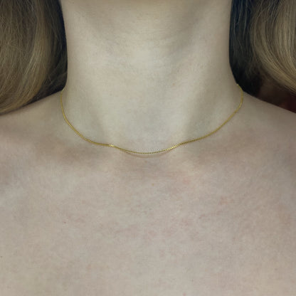 Sterling Silver Gold Plated Box Chain