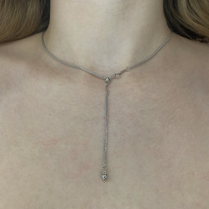 Sterling Silver Heart Pendant 1 mm Chopin Chain