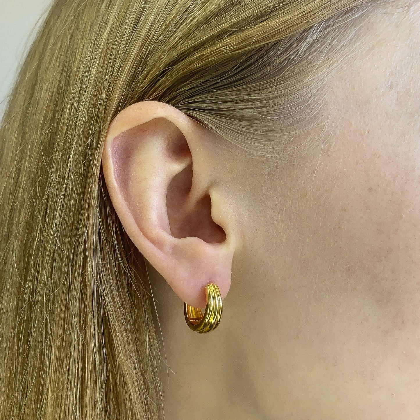 Sterling Silver Gold Plated Hoops