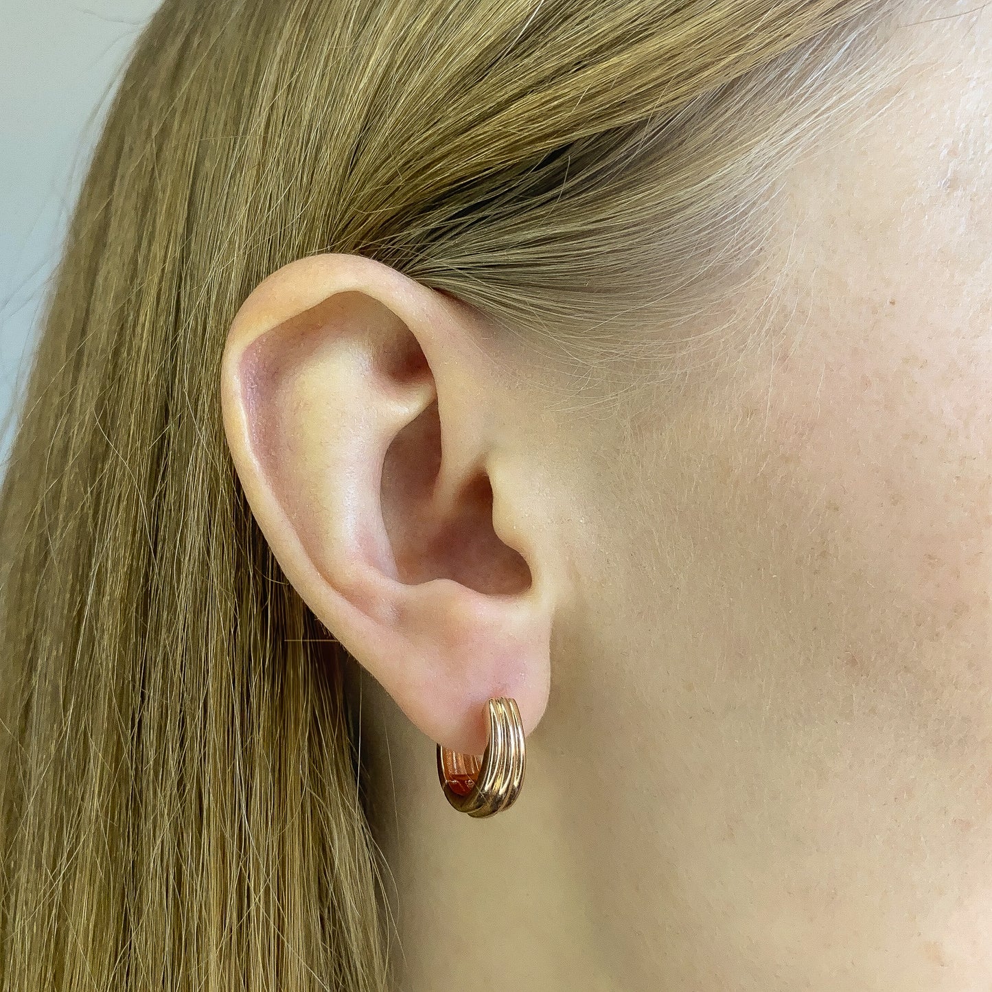 Sterling Silver Rose Gold Plated Hoops