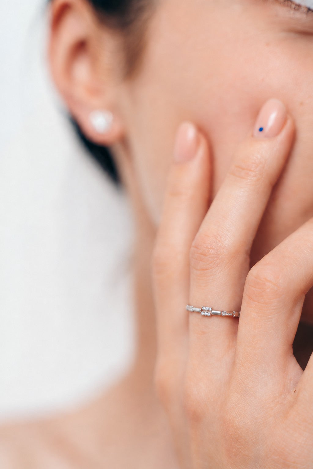 Sterling Silver Rhodium Plated CZ Ring