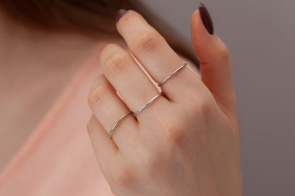 Sidabrinis 1mm žiedelis