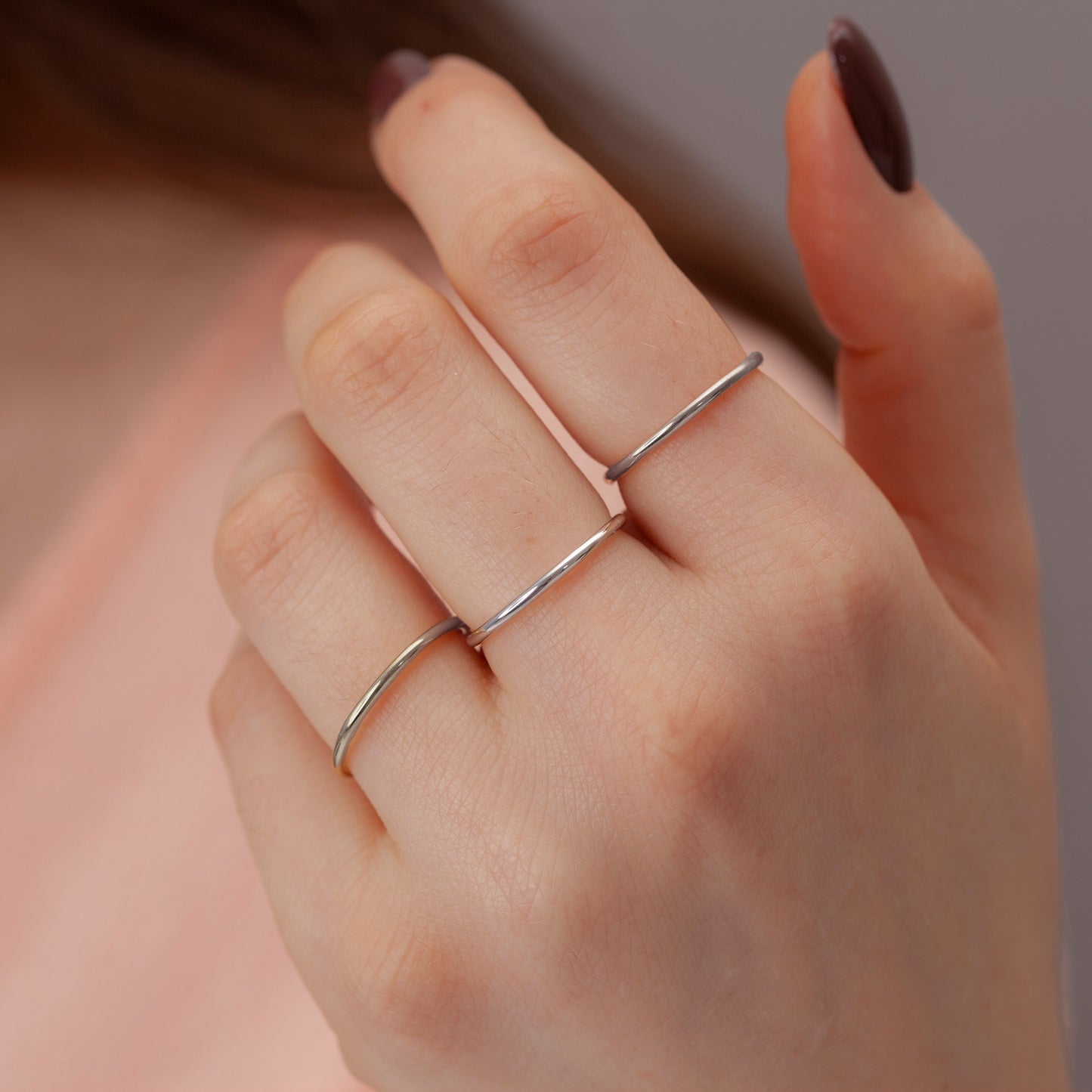 Sidabrinis 1mm žiedelis