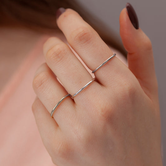 Sidabrinis 1mm žiedelis