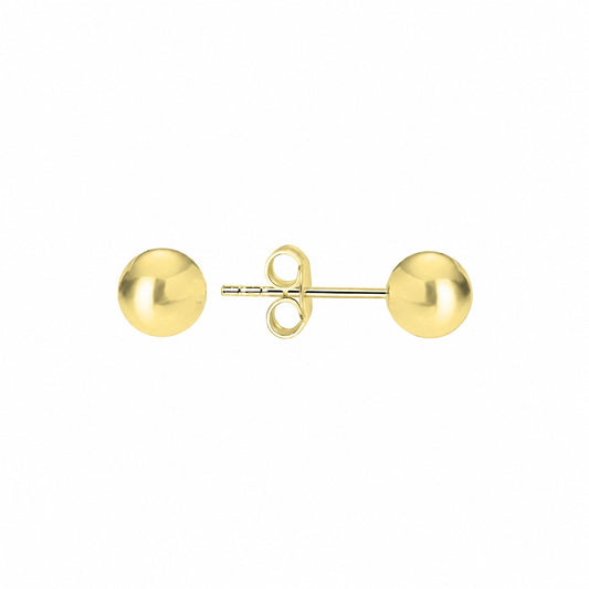 Sterling Silver Gold Plated 2 - 6 mm Bead Studs
