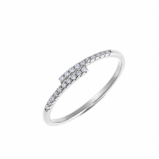 Sterling Silver Rose Gold Plated CZ Ring