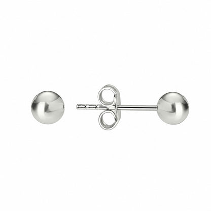 Sterling Silver Rhodium Plated 2 - 6 mm Bead Studs