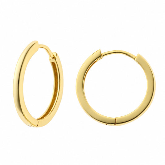Sterling Silver Gold Plated 12 - 20 mm Hoops
