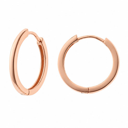 Sterling Silver Rose Gold Plated 12 - 20 mm Hoops