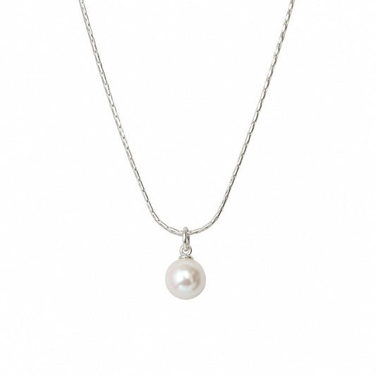 Sterling Silver Pearl Imitation Pendant Necklace