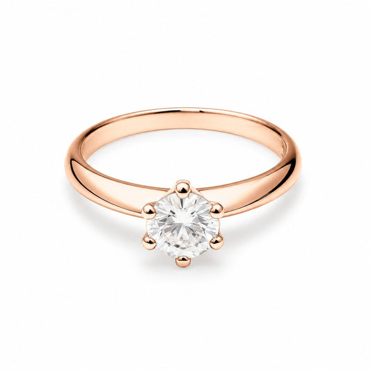 Sterling Silver Rose Gold Plated Nora Ring