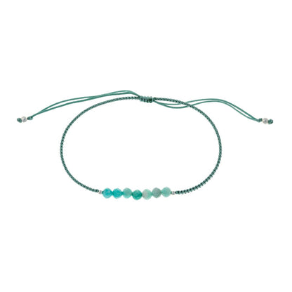 Siūlo apyrankė su amazonito akmenukais