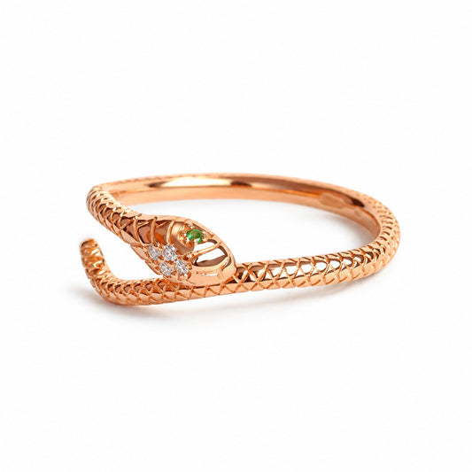 Sterling Silver Rose Gold Plated Snake Ring