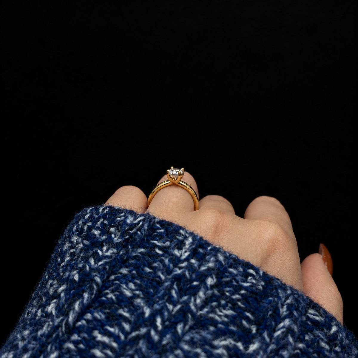 Sterling Silver Gold Plated CZ Crystal Ring