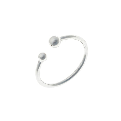 Sidabrinis rodžiuotas reguliuojamo dydžio žiedas su burbuliukais