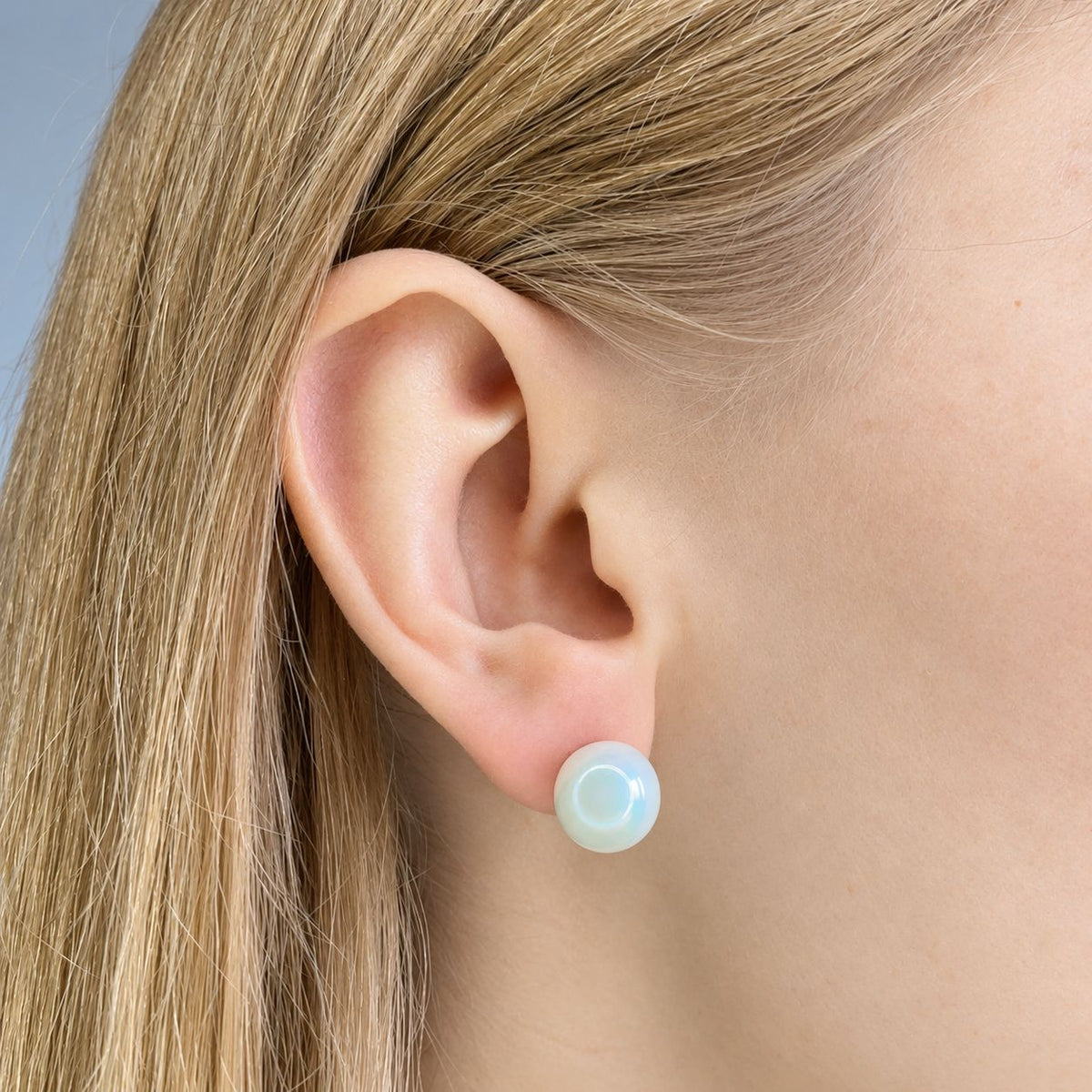 Sterling Silver Rhodium Plated 5 - 10 mm Pearl Studs