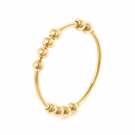 Sterling Silver Gold Plated Beaded Ring