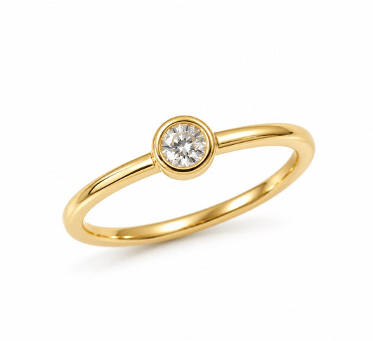 Sterling Silver Gold Plated CZ Crystal Ring