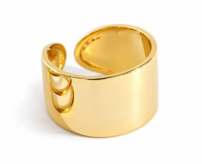 Sterling Silver Gold Plated Wide Band Ring