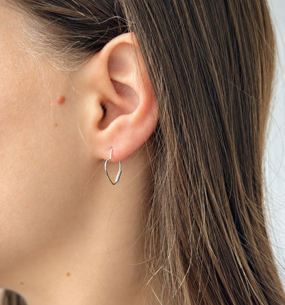 Sterling Silver Heart-shaped Hoops