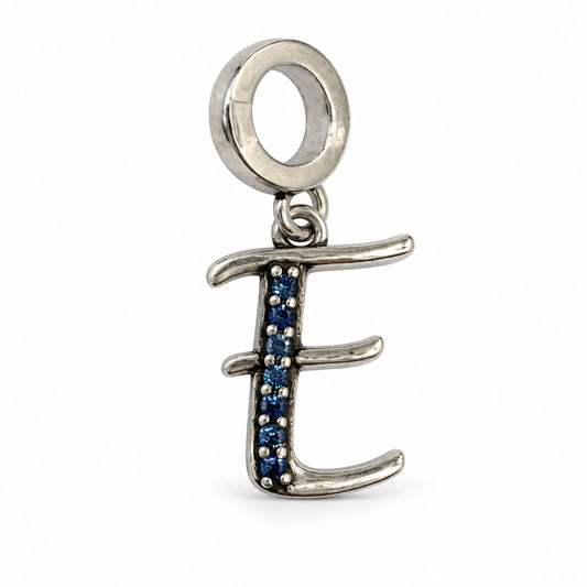 Sterling Silver CZ Letter Pendant