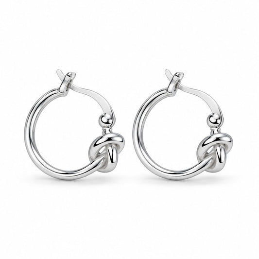 Sterling Silver Rhodium Plated Hoops