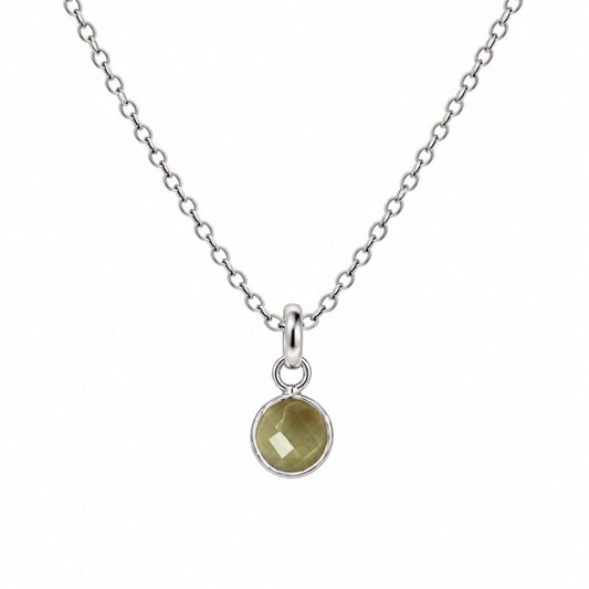 Sidabrinis pakabukas su apvaliu citrininiu kvarcu