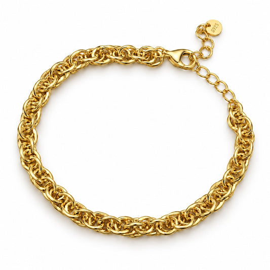 Sterling Silver Gold Plated Chain Bracelet