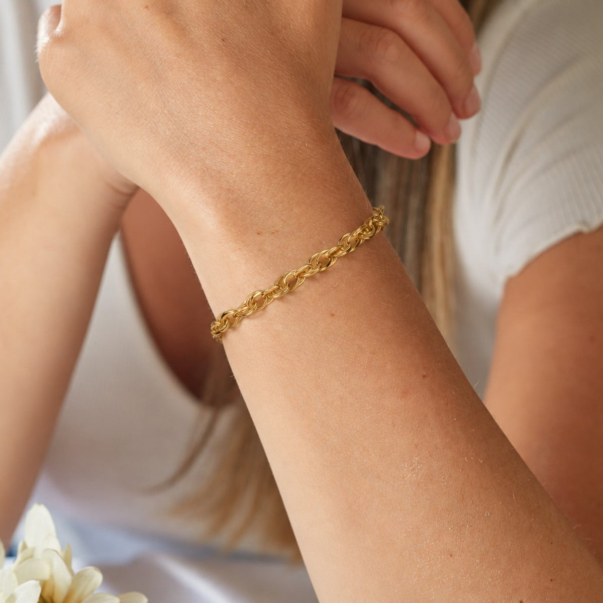 Sterling Silver Gold Plated Chain Bracelet