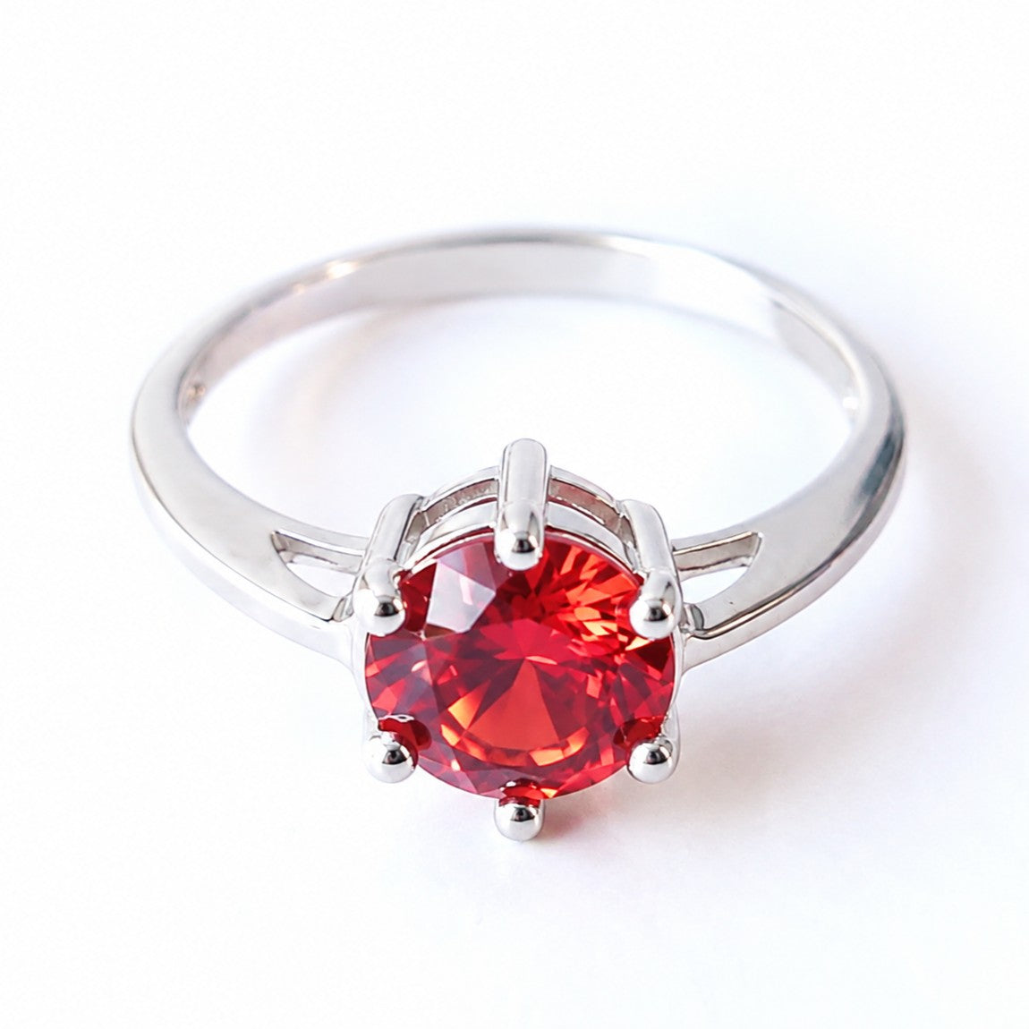 Silver Rhodium Plated CZ Crystal Ring