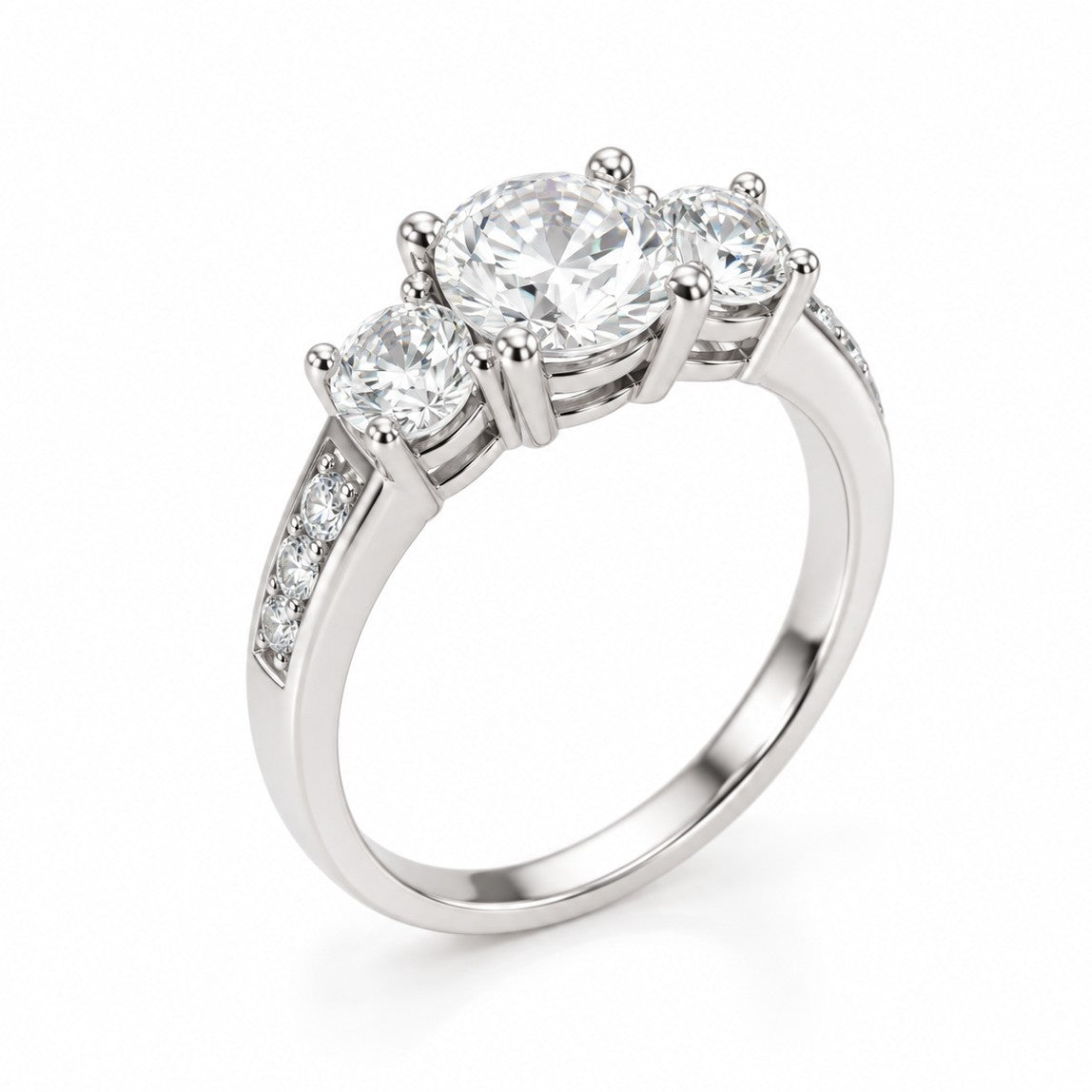 Sterling Silver Rhodium Plated CZ Ring