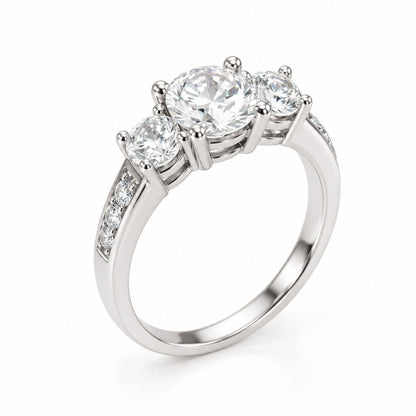 Sterling Silver Rhodium Plated CZ Ring