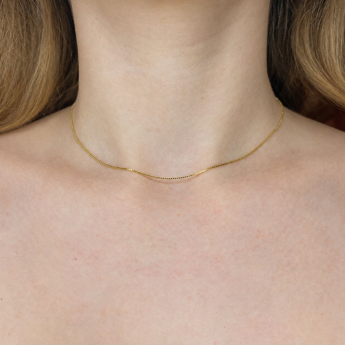Sterling Silver Gold Plated Box Chain