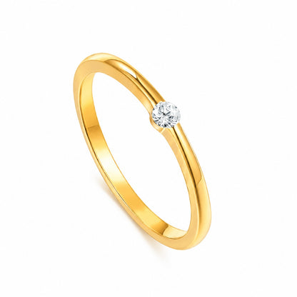 Sterling Silver Gold Plated Minimalist CZ Ring