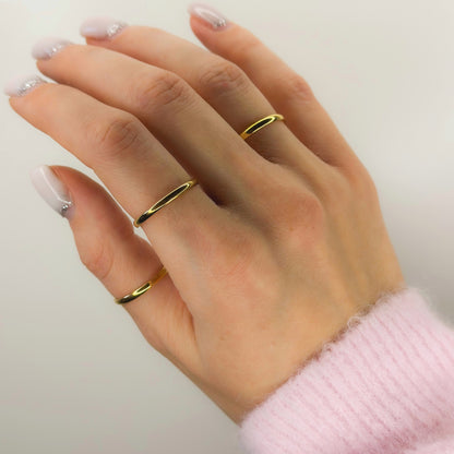 Klasikinis 2mm auksuotas žiedas