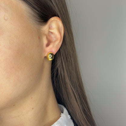 Sidabriniai ovalūs auskarai