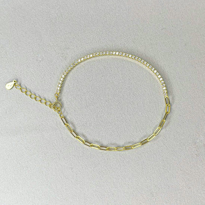 Sidabrinė auksuota dvigubo dizaino apyrankė „Tennis & Forzentina“