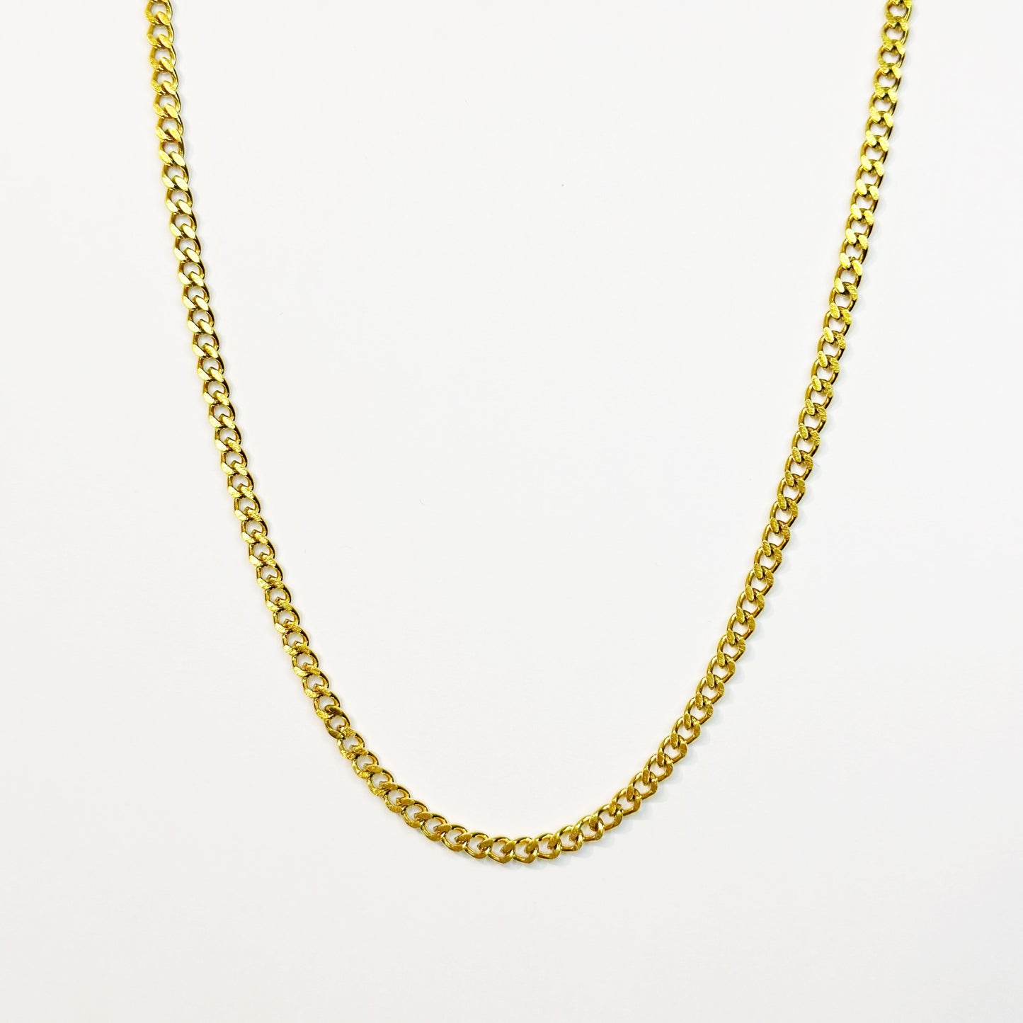 3mm pločio auksuota grandinėlė "Curb"