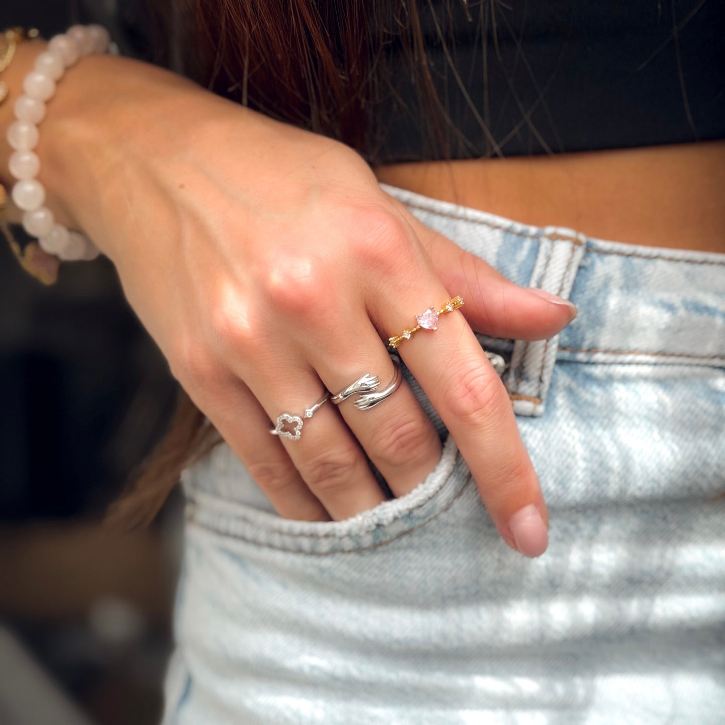 Sterling Silver Hug Ring