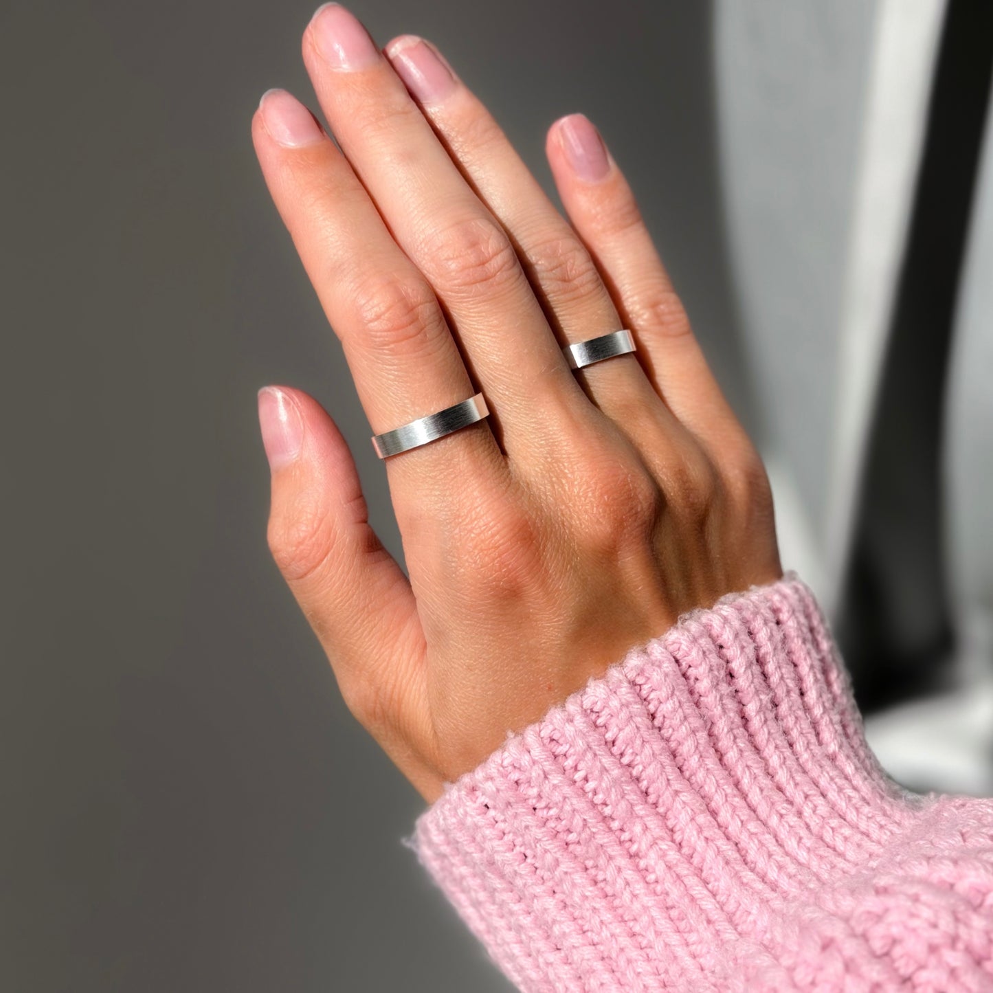 Sterling Silver Matte 4 mm Band Ring