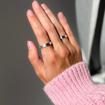 Sterling Silver Matte 4 mm Band Ring