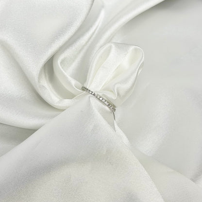 Sterling Silver Rhodium Plated 1 mm CZ Band Ring