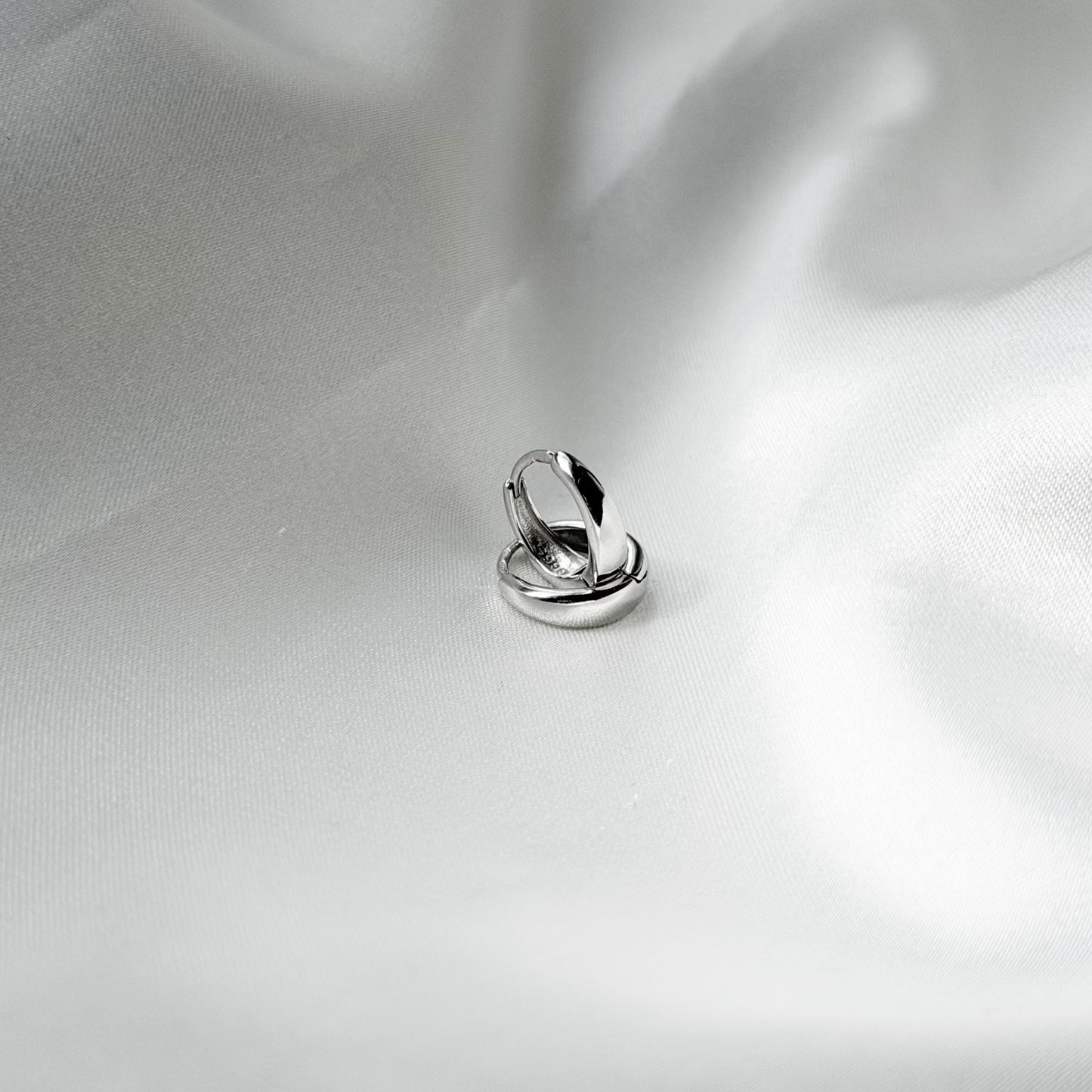 Sterling Silver Rhodium Plated Hoops