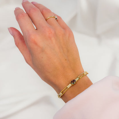 Sterling Silver Gold Plated Oval Zultanite Bracelet